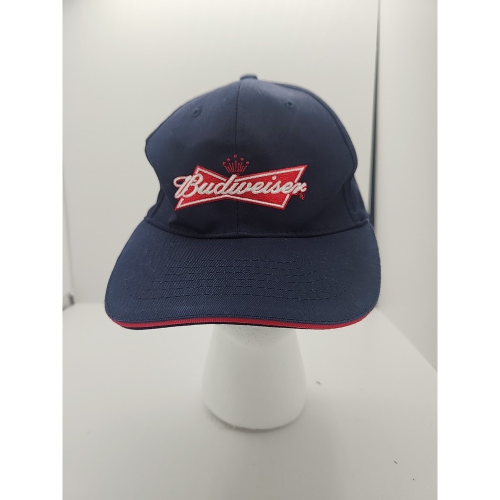 Budweiser Beer Navy Blue Embroidered Adult Size Cotton Hat Adjustable Promo Cap